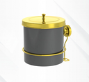 Ver imagem 1 de Lixeira Parede Ventosa 5l Redonda Preta Luxo - Dourado