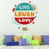 ADESIVO DE PAREDE - FRASE: LIVE, LAUGH, LOVE - 50X55 - 1