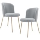 Ver imagem 1 de Kit 02 Cadeiras para Sala de Jantar Cozinha Estofada Gavi Arena L02 Bouclê Cinza - Lyam Decor