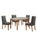 Ver imagem 2 de Mesa de Jantar Liz 120 cm Tampo MDF Vidro Canto Copo com 4 Cadeiras Carolina