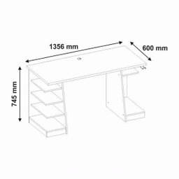 Mesa Gamer 4 Prateleiras e Suporte para Headset/fone de Ouvido Notável - Preto/vermelho - 4