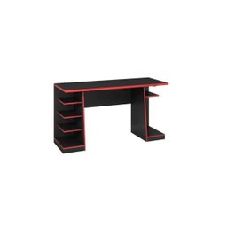 Mesa Gamer 4 Prateleiras e Suporte para Headset/fone de Ouvido Notável - Preto/vermelho - 2