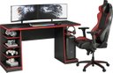 Ver imagem 1 de Mesa Gamer 4 Prateleiras e Suporte para Headset/fone de Ouvido Notável - Preto/vermelho