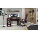 Ver imagem 5 de Mesa Gamer 4 Prateleiras e Suporte para Headset/fone de Ouvido Notável - Preto/vermelho
