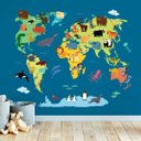 Ver imagem 6 de ADESIVO DE PAREDE - MAPA-MÚNDI BICHOS PARA MONTAR