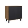Balcão de Cozinha Laura 80cm 02 portas LA1101 Delmarco - Delmarco Mel/Preto Touch - 3