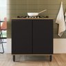 Balcão de Cozinha Laura 80cm 02 portas LA1101 Delmarco - Delmarco Mel/Preto Touch - 1