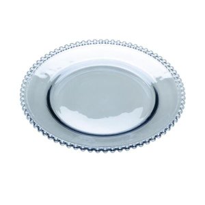 PRATO DE CRISTAL WOLFF PEARL AZUL 28cm