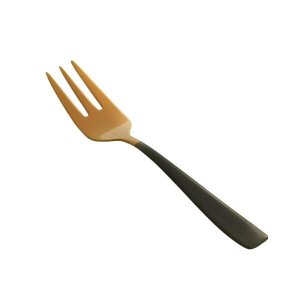 Conjunto 6 Garfos Aço Inox para Bolo Pisa Rosé Gold/Preto