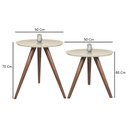 Ver imagem 6 de Jogo de 2 Mesa de canto Cor Off White Com Vidro Pé Palito 60/70 - Off White 50 Cm