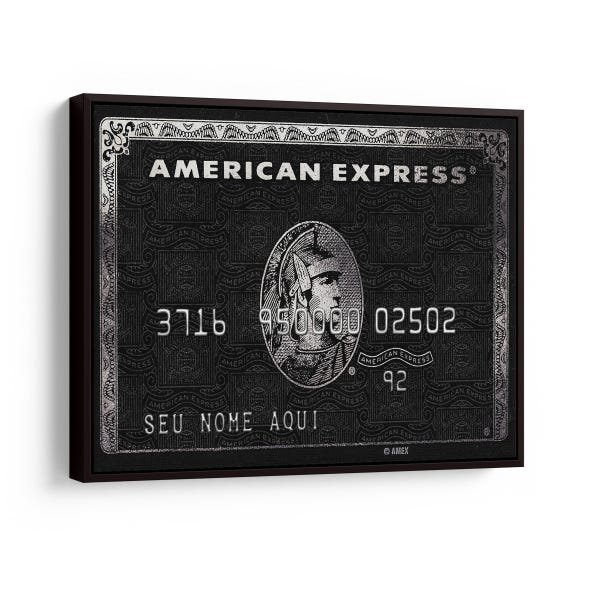 Quadro Personalizado Cartão American Express 65x48CM Moldura Preta