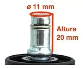 Kit 5 Rodinhas 55mm P/ Cadeira Gamer Anti-risco Silicone/pu:preto - 3