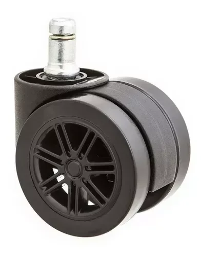 Kit 5 Rodinhas 55mm P/ Cadeira Gamer Anti-risco Silicone/pu:preto - 1