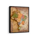 Ver imagem 1 de Quadro Mapa do Brasil Vintage 65x48cm Moldura Preta