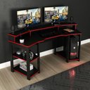 Ver imagem 1 de Mesa Gamer Cockpit Preto-vermelho