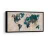 Quadro Mapa Cartográfico 122x61cm Moldura Preta - 1