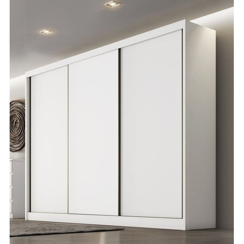 Guarda Roupa Casal 3 Portas 6 Gavetas - Logan-branco - Móveis Novo Horizonte