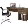 Mesa para Escritório com 2 Gavetas Notável Móveis - Nogal Trend - 1