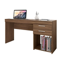 Ver imagem 2 de Escrivaninha Office 121cm com 2 Gavetas Marrom/Chumbo - Notável Móveis