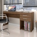 Ver imagem 1 de Escrivaninha Office 2 Gavetas para Escritório Home Office Nogal Trend - Notável Móveis