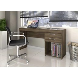 Mesa para Escritório com 2 Gavetas Notável Móveis - Nogal Trend - 3