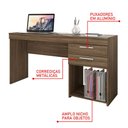 Ver imagem 3 de Escrivaninha Office 2 Gavetas para Escritório Home Office Nogal Trend - Notável Móveis