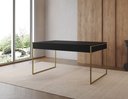 Ver imagem 1 de Mesa Industrial Filadélfia 120x75 Ferro Dourado Tampo Preto