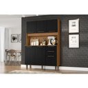Ver imagem 3 de Armário para Cozinha Kit Pop 120 Cm 6 Portas 2 Gavetas Cinamomo Preto Catedral Fosco - Zanzini