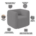 Ver imagem 7 de Poltrona Decorativa para Sala de Estar Fixa Living Peônia K01 Bouclê Cinza