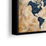 Quadro Mapa Pelo Mundo 100x50cm Moldura Preta - 2