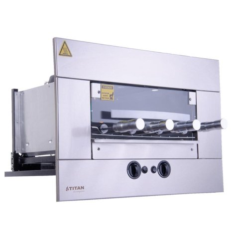 Churrasqueira a Gás de Embutir Titan 4 Espetos Rotativos 220V