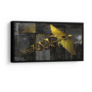 Quadro Simbolo Contabilidade 100x50cm Moldura Preta