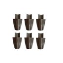 Ver imagem 1 de Kit com 6 Pés de Roupeiros Armários 7cm Mari Café Plástico