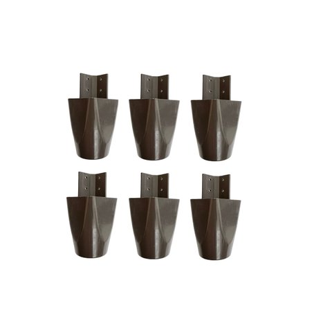 Kit com 6 Pés de Roupeiros Armários 7cm Mari Café Plástico