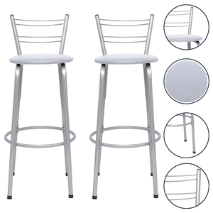 Kit 2 Banquetas para Balcão Flórida Prata Bistrô Ilhas Cozinha Gourmet Bares