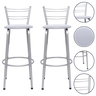 Kit 2 Banquetas para Balcão Flórida Prata Bistrô Ilhas Cozinha Gourmet Bares - 1