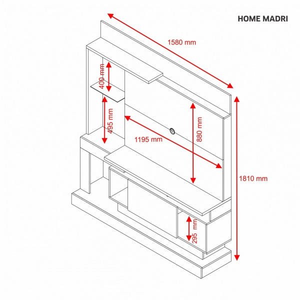 Estante Home para Tv até 50 Polegadas com Portas Deslizantes Notável - Nogal Trend/off White - 2