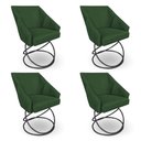 Ver imagem 1 de Kit 4 Poltronas Luxo Alana Suede Verde Base Luxo Preto - Pallazio