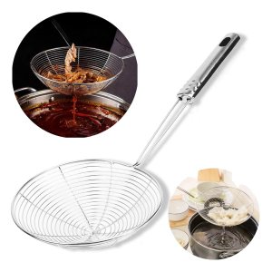 Escumadeira Inox Grande Fritura 20cm Pastel Aço Inoxidável:inox