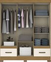 Ver imagem 4 de Guarda Roupa Solteiro B60 5 Portas e 2 Gavetas Nature/Off White com Espelho - Móveis Briz