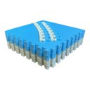 Ver imagem 2 de Kit 10 Tatame Eva Linha Premium 50x50x1cm 10mm Azul Claro e Creme