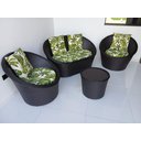 Ver imagem 1 de Conjunto Sofá com Poltronas para Jardim Varanda Área Externa em Alumínio e Fibra Sintética