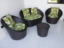 Ver imagem 1 de Conjunto Sofá com Poltronas para Jardim Varanda Área Externa em Alumínio e Fibra Sintética