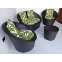 Ver imagem 3 de Conjunto Sofá com Poltronas para Jardim Varanda Área Externa em Alumínio e Fibra Sintética