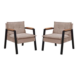 Conjunto de 2 Poltronas Fortaleza Gdecor - Tecido Cappucino