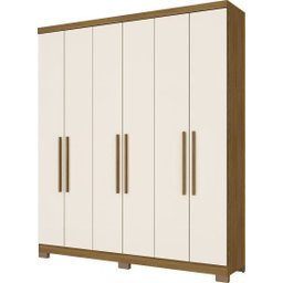 Guarda-Roupa Roupeiro Casal Briz 6 Portas B75 - Nature Off-White - 1