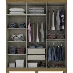 Guarda-Roupa Roupeiro Casal Briz 6 Portas B75 - Nature Off-White - 3