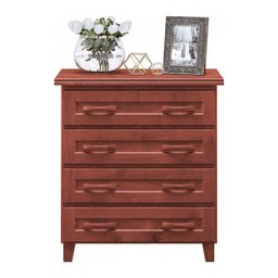 Cômoda 4 Gavetas Madeira Maciça Pinus - Mogno - 1