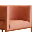 Ver imagem 5 de Poltrona Decorativa Luana Veludo Terracota Base Bronze - Fm