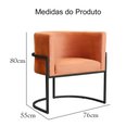 Ver imagem 7 de Poltrona Decorativa Luana Veludo Terracota Base Bronze - Fm